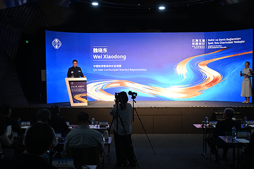 5. Başkonsolos Wei Xiaodong açılış konuşmasını yaparken. Kaynak: Nanjing Creative Center